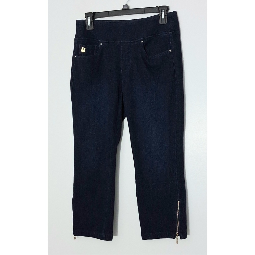 Belle by Kim Gravel Jeans Women's Size 4P Petite Flexibelle Cropped Dark Wash